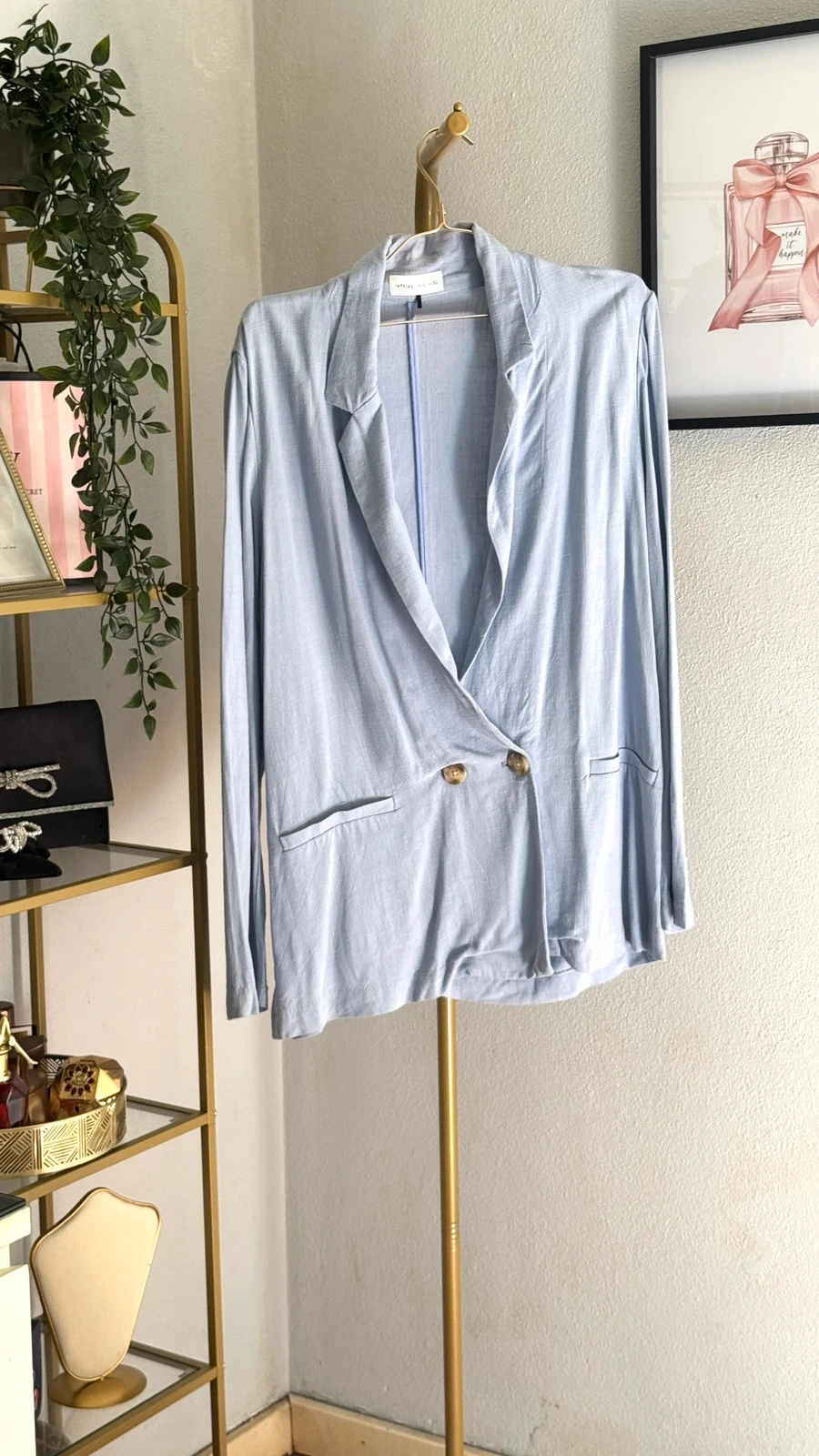 Lindo Blazer Azul Claro em Mistura de Linho Lefties • L • TNC40